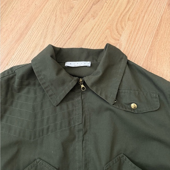 TWINSET 100% Cotton Olive Military Green Zip Jacket Eagle Embroidered Size M - Picture 7 of 12